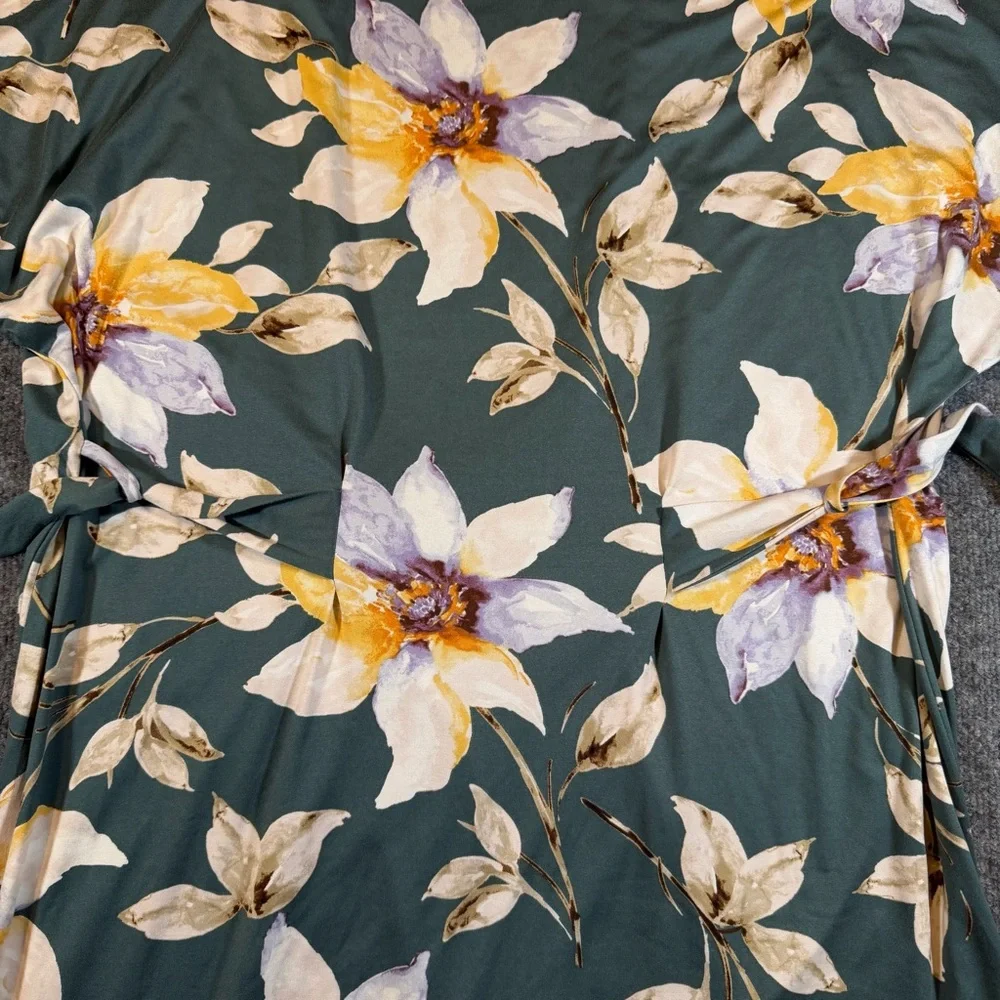 Linea Donatella Womens S/M Floral Kimono Wrap Tie‎ Robe